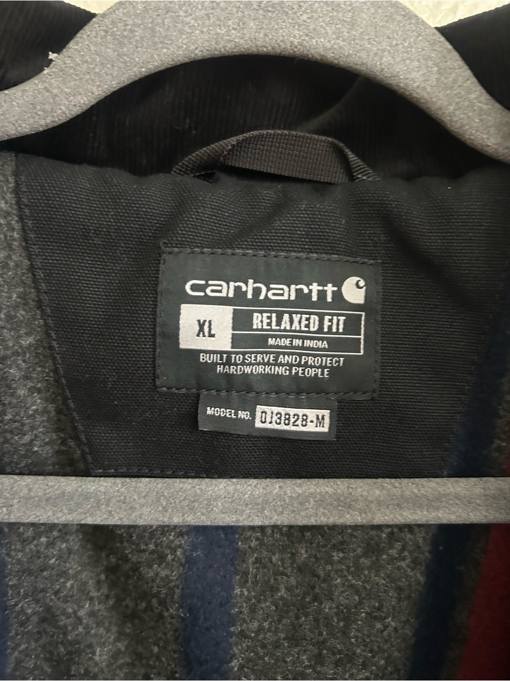 Carhartt Detroit Corduroy Collar Blanket Lined Black Canvas Jacket Mens Size XL - Picture 7 of 10